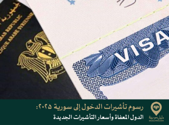 رسوم تأشيرات الدخول إلى سورية 2025: الدول المعفاة وأسعار التأشيرات الجديدة