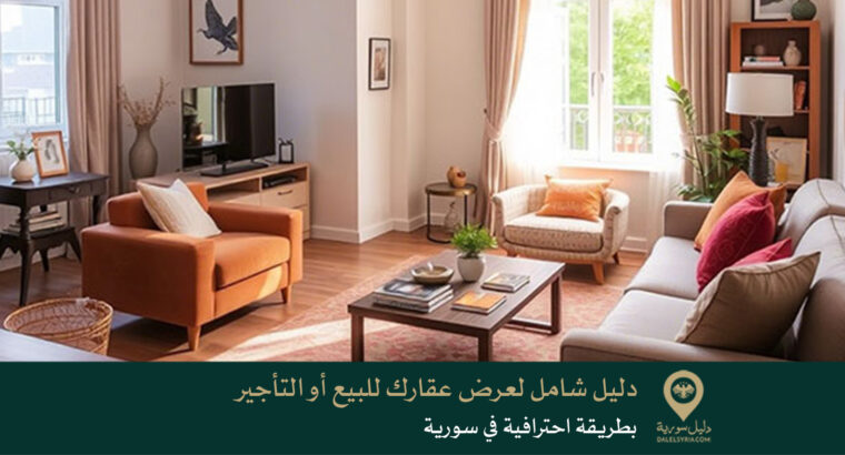 دليل شامل لعرض عقارك للبيع أو التأجير بطريقة احترافية في سورية